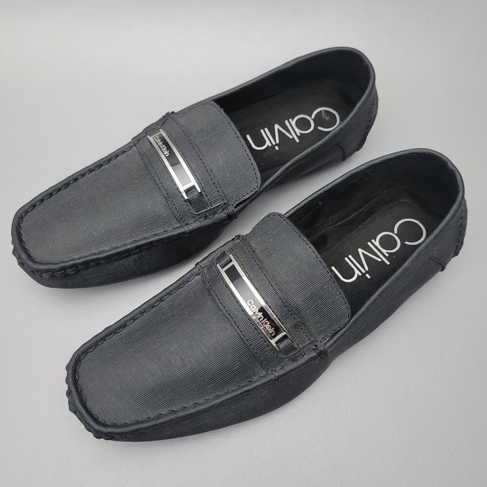 Calvin Klein Merve Driving Shoes Black Slip-On Loafer Synthetic Upper Men’s 11 M